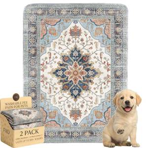 lot 20469 image: Washable Pee Pads for Dogs,Great Urine Absorbent Reusable Puppy Training Pads,Waterproof,Leak-Proof & Non-Slip Potty Pads for Whelping,Crate,Playpen,Bed.(Blue Floral,18x24)