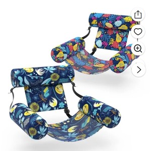 lot 3610 image: Sunfloat 2 Packs Hawaii Flower Pool Floats Hammock Chairs Up to 250 lbs
