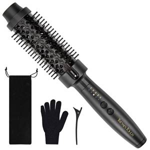 lot 2229 image: Thermal Brush 1.5 Inch, Heated Round Brush for Blowout Look, Negative Ion, 5 Temp Settings, Tourmaline Ceramic, Dual Voltage, Easy to Use, Less Damage, Makes Hair Shinier &amp Smoother