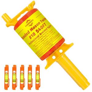 lot 2231 image: Mason Line with Handle,Twisted 540 FT #18 Braided Nylon Mason String with 5 Built-in Levels and Spool Construction Line,String Level Line Kit for Gardening Or Masonry Tools, Kite Twine String or DIY