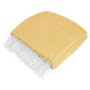 lot 2256 image: PAVILIA Yellow Herringbone Throw Blanket for Couch Bed, Decorative Outdoor Throw Blanket, Faux Cashmere Blanket Throw, Lightweight Accent Sofa Blanket Throw, 50x60