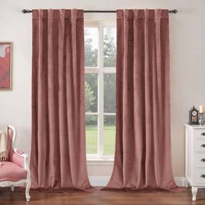 lot 2260 image: BGment Dusty Rose Pink Velvet Curtains 84 inches 2 Panels for Living Room, Luxury Thermal Insulated Blackout Noise Reduce Super Soft Back Tab and Rod Pocket Window Curtains for Bedroom, 38 x 84 Inch
