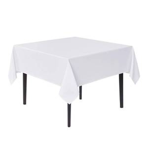 lot 2262 image: sancua White Square Tablecloths 54x54 Inch - Fabric Table Cloth for Square or Round Tables, Washable Polyester Table Cover for Dinner, Holiday Party, Decorative Display Tables
