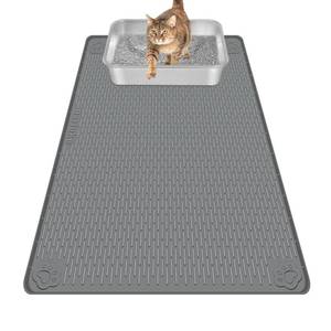 lot 2269 image: Bartuke Silicone Cat Litter Mat for Litter Box 34x22, Large Cat Mat