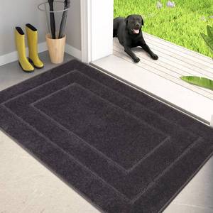 lot 2272 image: PURRUGS Dirt Trapping Door Mat 32 x 47, Non-SlipSkid Machine Washable Entryway Rug, Dog Doormat, Super Absorbent Welcome Mat for Muddy Wet Shoes and Paws, Charcoal