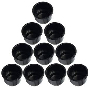 lot 2296 image: NovelBee Recessed Plastic Cup Drink Holder with Drain for Boat Truck Car Camper RV (Black, 10pcs)