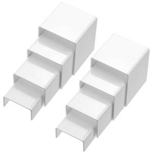 lot 2300 image: Chuangdi 20 Pcs Acrylic Display Risers, Clear Plastic Product Stand, Food Display Riser for Table Party Jewelry Shelf Decor for Figure Dessert Cupcake Candy Action Showcase(White, Medium Set)