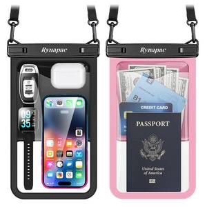 lot 2322 image: Rynapac Large Waterproof Phone Pouch Up to 10 - 2 Pack IPX8 Waterproof Phone Case for iPhone 17 16 15 Pro Max Galaxy S26 Ultra, Touchscreen & Underwater Photography, Beach Cruise Essentials 2026
