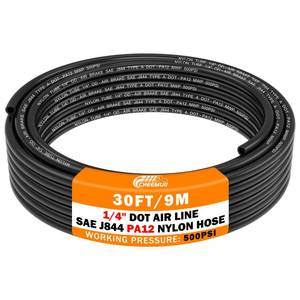 lot 2334 image: CheeMuii 30 FT 14 DOT Air Line 14 PA12 Nylon Pneumatic Tubing 9.1 Meter 14 Inch OD Pneumatic Air Tubing Pipe Hose Line for Semi Truck Trailer or Industrial Air System