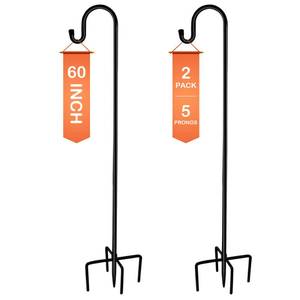 lot 2376 image: Ottsuls Shepherd-Hooks 60 Adjustable for Bird-Feeder Lantern Plant-Hook Garden-Stake - Plant Stand Hanger for Outdoor Flower Basket, Bird Feeder Hanger Weddings Decor (2 Pack)