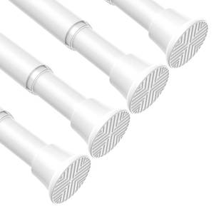 lot 2379 image: QINGYUN 4 Pack Tension Curtain Rod 30.5 to 62.8 Inch No Drilling, Adjustable Spring Tension Rod 78 Diameter Non Slip, White Shower Curtain Rod for Windows, Bathroom, Doorway, Closet, Kitchen