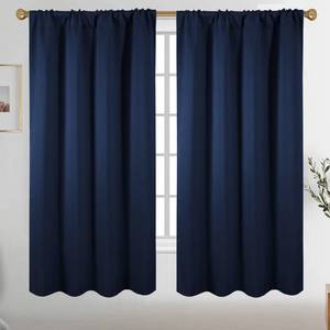 lot 2412 image: Diraysid Navy Blue Blackout Curtains for Bedroom and Living Room Thermal Insulated Room Darkening Curtains Drapes, 52 x 63, 2 Panels