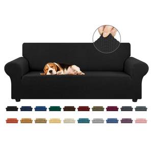 lot 2415 image: KEKUOU Stretch Sofa Cover Slipcover ��Couch Covers for 3 Cushion Couch Sofa pet Friendly (78-94) Furniture Protector Sofa with Elastic Bottom for Kids,Dog, Jacquard Small Checked(Large,Black)