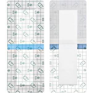 lot 2420 image: Waterproof Incision Bandages for Large Wounds Knee Hip Replacement Adheisve Island Dressing Bandaid Tape Post Surgical Shower Protector, No Glue On Center 4 x 10 Inch (Pack of 14)