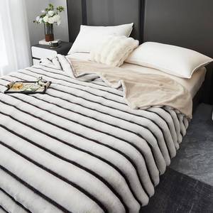 lot 2431 image: DCSKY Cozy Faux Fur Throw Blanket for Bed-Warm Fuzzy Throw Blanket, Cozy Soft and Fuzzy Plush Rabbit Fur Bubble Blanket Blankets for Bedroom and Living Room, Furry Luxury Blanket60 x 80 Beige