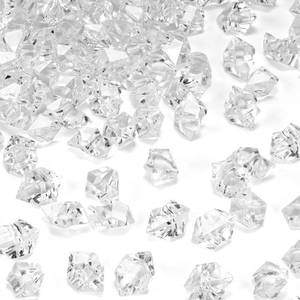 lot 2434 image: DomeStar 1000PCS Fake Ice, Acrylic Fake Diamonds Vase Filler Plastic Gems Clear Rocks for DIY craft Table Scatter Decor