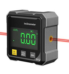 lot 2452 image: Digital Laser Angle Finder inclinometer, Protractor Tool, 4-90° High Accuracy, Large LED Display, Magnetic Base, USB Rechargeable, for Woodworking, Metalworking, Construction &amp DIY