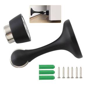 lot 2453 image: HOME MASTER HARDWARE Magnetic Door Stopper, Matte Black Heavy Duty Door Stop, Wall or Floor Mounted Magnetic Door Catch, Zinc Alloy Door Holder to Keep Door Open, 1 Pack