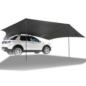lot 2473 image: GEERTOP Large Car Side Awning Tarp 19 x11 ft Waterproof Vehicle Sun Shade Cnaopy Shelter for SUV, MPV, Van, Campers