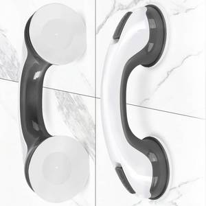 lot 2485 image: Shower Handle Grab Bars Bathtubs - 2Packs 12inch for Bathroom with Strong Hold Suction Cup, Balance Bar Safety Hand Rail for Injury, Senior, Elderly Black