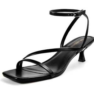 lot 2490 image: Womens Kitten Heel Sandals Square Open Toe Heels Ankle Buckle Heel Dress Sandals Dress Sandals for Women 8
