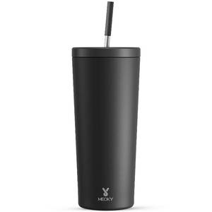 lot 2505 image: Meoky 24 oz Insulated Tumbler with Lid and Straw, Stainless Steel Vacuum Insulated Tumbler, Keeps Cold for 24 Hours, 100% Leak Proof, Fits in Car Cup Holder (Night)