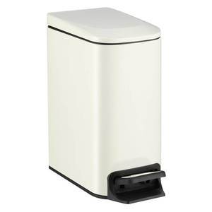 lot 2507 image: TIPGO Slim Bathroom Trash Can with Lid Soft Close, 6 Liter  1.6 Gallon Stainless Steel Garbage with Removable Inner Bucket, Small Trash Bins for Bedroom, Office (Cream)