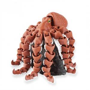 lot 2515 image: Yipintang Realistic Fully Articulated 3D Printed Octopus Figurine, 11.4 Inches, Flexible Tentacles, Durable Joint Design for Desk, Shelf & Home Decor