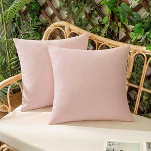 lot 2537 image: Woaboy Set of 2 Outdoor Waterproof Throw Pillow Covers Spring Valentine Decorative Farmhouse Linen Pillowcases Solid Cushion Cases for Patio Bedroom Living Room Sofa Chairs Light Pink 18x18 Inch