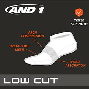 lot 2550 image: AND1 Boys Low Cut Socks -3 Pack Breathable Moisture-Wicking Cushioned Athletic No Show Socks for Boys (Sizes Small-Medium), Size Medium-Large, Black