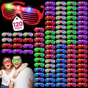 lot 2552 image: AstrivixDD 120 Pack LED Glasses ,6 Colors Light Up Glasses Glow In The Dark Party Supplies , Party Glasses for Adults , Glow Shutter Glasses for Valentines Day , New Years Eve Decoration , Birthday