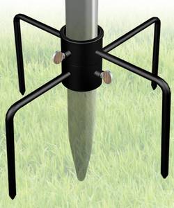 lot 2554 image: Garbuildman Pole Stabilizer Stand Applies to 1.411.812.12 Poles with 2 Adjustable Adapters, Outdoor Bird Feeder Pole Base, In-Ground Umbrella Stand Anchor Support, Black, 1 Pack