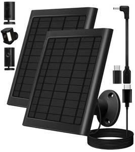 lot 2598 image: 8W Solar Panel for Ring Camera, 2-Pack Solar Panel Charger Compatible with Ring Stick Up Cam Battery, Spotlight Cam Battery, 10ft Cable