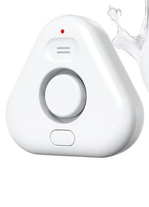 lot 2608 image: 1 Pack Water Leak Detectors for Home, Stechro 4 Levels Adjustable Audio 0-120dB Water Sensor Alarm Leak Detector with Leak and Drip Alert, IP66 Water Leak Sensor for Basements Kitchen Sink Laundry