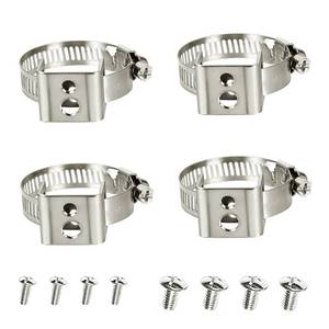 lot 2625 image: 4Pcs Stainless Steel Sign Mounting Brackets for Poles (1.4-2.3 Diameter), Adjustable Pole Ring Clamps for Street Signs