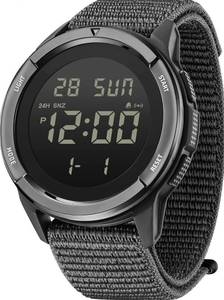 lot 2633 image: CakCity Digital Watch Military Watches for Men Black Tactical Sports Waterproof Mens Womens Wrist Watch with LED Backlight Nylon Band Stopwatch,Green