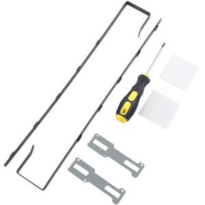 lot 2635 image: 2 Pcs 13.7 Inch Metal Over The Door Mirror Hooks 5-Position Height Adjustable Door Mirror Hangers Bracket for 1.77 Inch Doors Depth with Matching Iron Plate 3MM Sticker, Screws Screwdriver