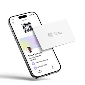 lot 2653 image: Blinq Digital Business Card NFC Card - Instant Share via Tap - Compatible with iPhone &amp Android (White)