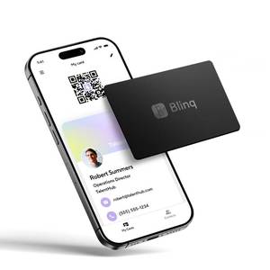 lot 2654 image: Blinq Digital Business Card - NFC Card - Instant Share via Tap - Compatible with iPhone & Android (Black)