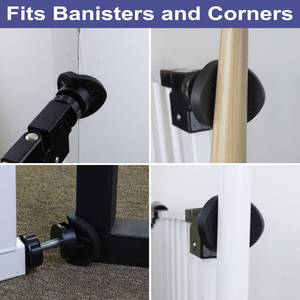 lot 2669 image: Baby Gate Banister Adapter Kit (2 Pack) Universal Hardware for Pressure Mounted Dog Gate for Stairs Banister to Wall Baby Gate Hardware Stair Gate, Black