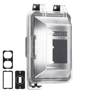lot 2670 image: SURAIELEC Outdoor in-Use Outlet Cover, 1-Gang Weatherproof PC Receptacle Cover, Extra-Duty, HorizontalVertical Mount, Compatible with GFCI, Duplex Outlets and Switches for Outdoor Use, Black, 1-Pack