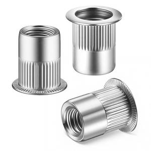 lot 2673 image: SG TZH 60Pcs Rivet Nut M6 Stainless Steel 304 Flat Head Rivnut Threaded Insert Nutsert Rivet Nut, Knurled Body