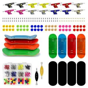 lot 2698 image: DisplayMore 162PCS Finger Skateboard DIY Set,- Includes Premium Multicolour Wooden Fingerboard Deck,Tape Prolific Foam Tape & Multicolour Wheels, The Classic - 34mm x 96mm - Pre-Drilled Holes Size