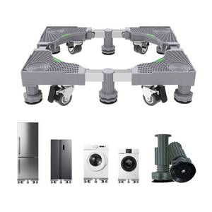 lot 3138 image: EclatBain Mini Fridge Stand With 4 Locking Wheels And 6 Strong Feet Universal Washer and Dryer Pedestals 16.5-26.7 Adjustable Appliance for Fridge Stand,Washing Machine Stand,Laundry Pedestal (GRAY)