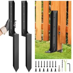 lot 3145 image: 2 Pcs Fence Post Repair Kit, Heavy Duty Fence Post Anchor Ground Stakes for Repair Tilted, Broken Wood Support