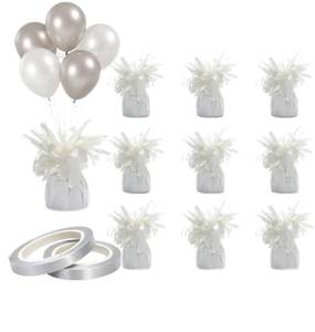 lot 3165 image: Moretreat balloon weights are perfect for parties, birthdays, weddings. Each pack includes 9PCS durable weights that easily decorate balloons and elevate any celebration.(White100g)