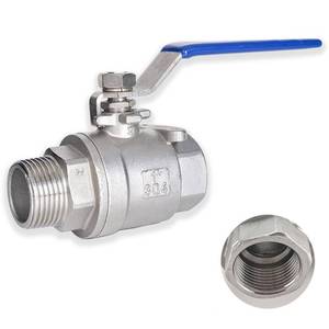 lot 3170 image: 1 Inch Ball Valve, Heavy Duty Male NPT (MNPT) X Female NPT (FNPT) Thread with Long Handle Switch, 304 Stainless Steel NPT Full Port Forged 1 Ball Valve for Water Oil and Gas, 1000 WOG (1 Piece)