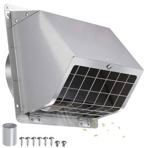lot 3180 image: 4 Dryer Vent Cover Outside,Stainless Steel Outdoor Dryer Vent Cover for 4 in Pipe,Exterior Wall Vent Cover Cap Dryer Exhaust Vent Cover Outlet for HouseRange Hood,Dryer Vent Kit with Screen&Damper