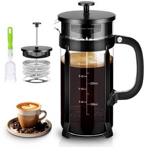 lot 3186 image: YMMIND French Press Coffee Maker 304 Stainless Steel Coffee Press,with 4 Filters System, Heat Resistant Thickness Borosilicate French Press Glass, BPA-Free Brewed Tea Pot Coffee Plunger(Copper 12oz)