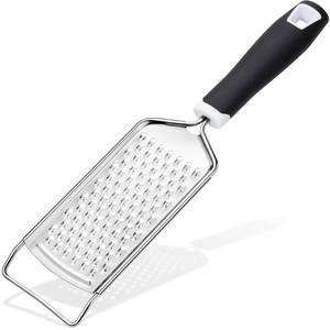lot 3188 image: Rainspire Professional Cheese Graters for Kitchen Stainless Steel Handheld, Metal Lemon Zester Grater With Handle For Cheese, Chocolate, Spices, Kitchen Gadgets And Tools, Soft Grip Handle, Black